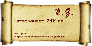 Marschauser Zóra névjegykártya